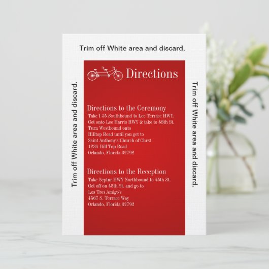 3.5x6 Karte Rotes Doppelfahrrad (Stehend Vorderseite)