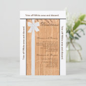 3.5x6 Kartenführung Klappbrett Weißes Band Einladung (Stehend Vorderseite)