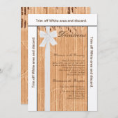 3.5x6 Kartenführung Klappbrett Weißes Band Einladung (Vorne/Hinten)