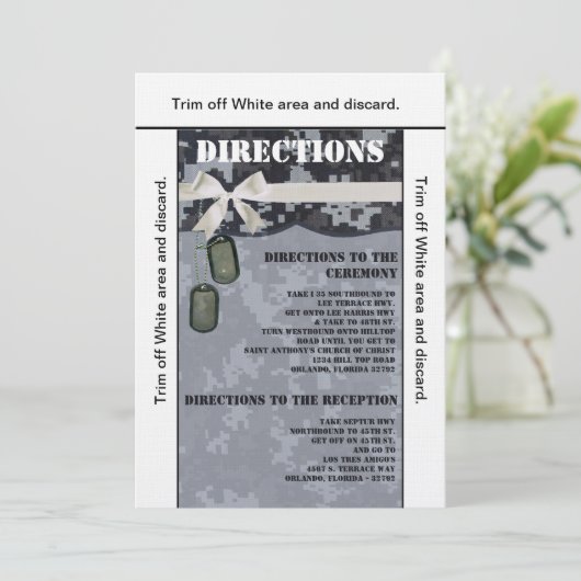 3.5x6 Kartenführung Navy DIGITAL PRINT Uniform C Einladung (Stehend Vorderseite)