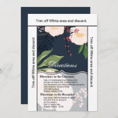 3.5x6 Kartenführung Weiße Blume mit Blütenmuster a Einladung (Vorne/Hinten)