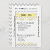 3.5x6 Kartenführung Zickzack Streifen grau gelb Einladung (Vorne/Hinten)