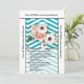 3.5x6 Kartengeometrische Rose Zickzack Aquamarin Einladung (Stehend Vorderseite)