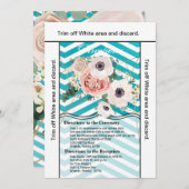 3.5x6 Kartengeometrische Rose Zickzack Aquamarin Einladung (Vorne/Hinten)