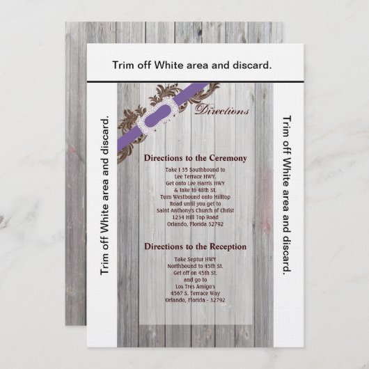 3.5x6 Richtung Kartenhalm aus Holz Diamant Einladung (Vorne/Hinten)