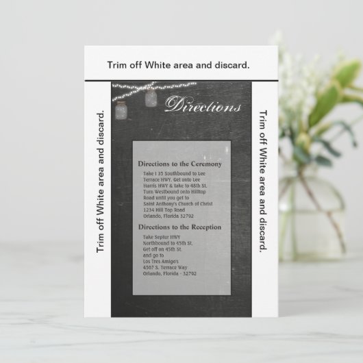 3.5x6 Richtung Kartenmason Jar String Lights Einladung (Stehend Vorderseite)