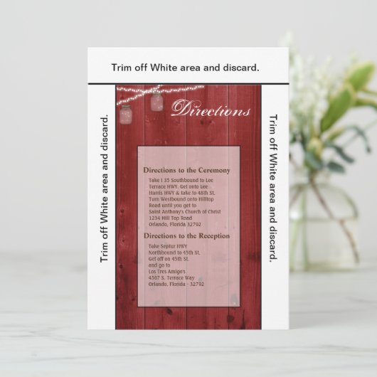 3.5x6 Richtung Kartenmason Jar String Lights Wood Einladung (Stehend Vorderseite)