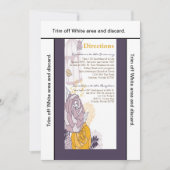 3.5x6 Vintager Pflaumenmuster Rose Einladung (Vorderseite)