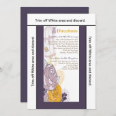 3.5x6 Vintager Pflaumenmuster Rose Einladung (Vorne/Hinten)