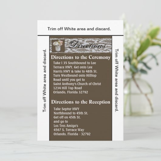 3.5x6 Wegweiser Kartenjars mit Rose Einladung (Stehend Vorderseite)