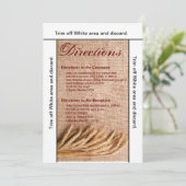3.5x6 Wegweiser-Kartenwein auf Burlap-Sack-Land Einladung (Stehend Vorderseite)