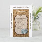 3.5x6 Wegweiser Mason Jar Burlap Country Rus Einladung (Stehend Vorderseite)