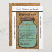 3.5x6 Wegweiser Mason Jar Burlap Country Rus Einladung (Vorne/Hinten)