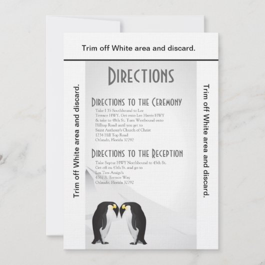 3.5x6 Wegweiser Pinguine Mate for Life Gray Einladung (Vorderseite)