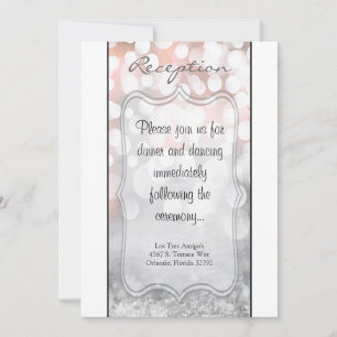 3,5x7 Empfangskarte Glitz Rosa Glitzer Einladung