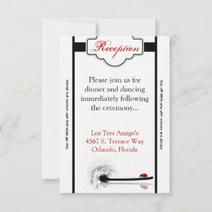 3,5x7 Empfangskarte Marienkäfer Löwenzahn-Blume In Einladung