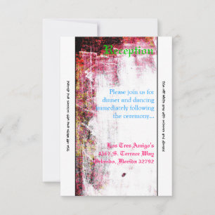 3,5x7 Rezeptions-Karte Neon Grunge Kratzer Farbe H Einladung