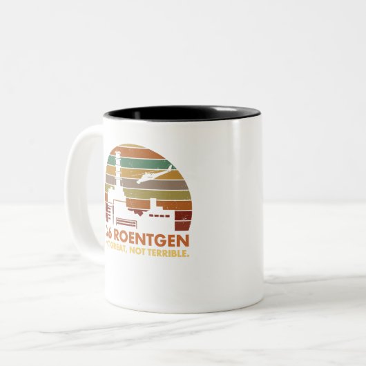 3,6 Röntgen nicht groß, nicht schreckliches Zweifarbige Tasse (Vorderseite Links)