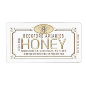 3.75 x 2" Metallic 3D Framed Honey Label with Bee  (Vorne)