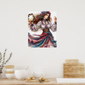 *~* 3 A100 Psychische Boho Sinti und Roma Tambouri Poster (Küche)