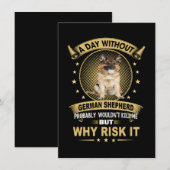 3 A Day Without German Shepherd Probably Wouldn't  Einladung (Vorne/Hinten)