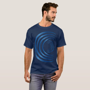 3 Abmessungen Halbmondblauer Crop Circles T-Shirt