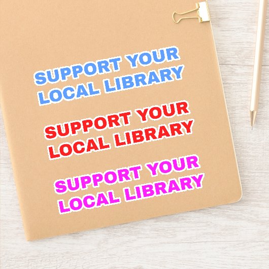 (3 Abschnitte) Unterstützung Ihrer lokalen Bibliot Aufkleber (Notizbuch)