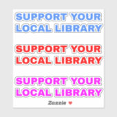 (3 Abschnitte) Unterstützung Ihrer lokalen Bibliot Aufkleber (Blatt)