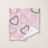 3 Abstraktes Farbmuster Badhandtuch Set (Waschlappen)