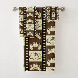 3 Affen Badetuch Set