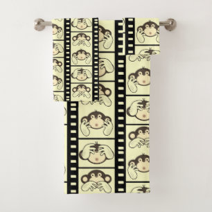 3 Affen Badhandtuch Set