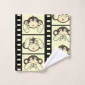 3 Affen Badhandtuch Set (Waschlappen)