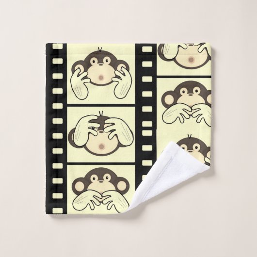 3 Affen Badhandtuch Set (Waschlappen)