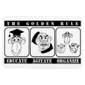 3 Affen bilden Agitate organisieren Magnet (Horizontal)