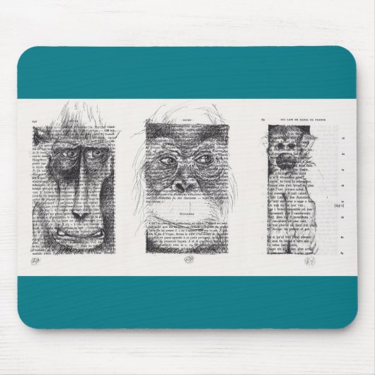 3 Affen Chinesisches Neujahr 2016 Mousepad (Vorne)