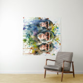 3 Affen Farben Wasserfarbe Kunst Wandteppich (Beispiel (Horizontal))