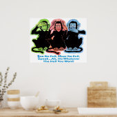 3 Affenplakat Poster (Küche)