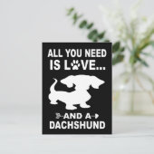 3 Alles, was Sie brauchen, ist Liebe und eine Dack Postkarte (Stehend Vorderseite)
