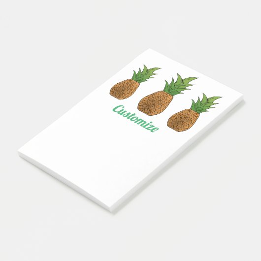 3 Ananas Thunder_Cove Post-it Klebezettel (angewinkelt)