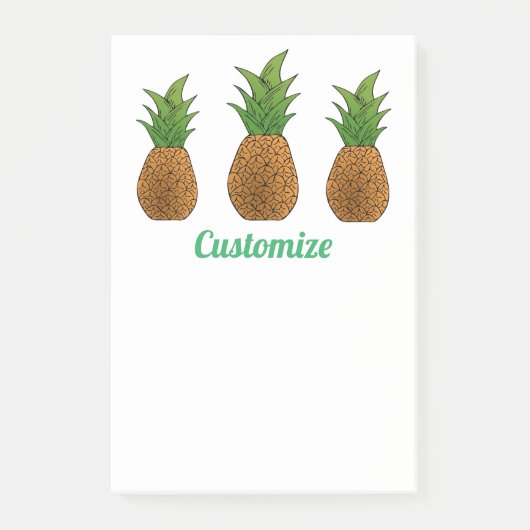 3 Ananas Thunder_Cove Post-it Klebezettel (Vorderseite)