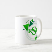 3 Anfangsbuchstabe, grüner weißer Kreis Leaf Kaffeetasse (VorderseiteRechts)