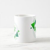 3 Anfangsbuchstabe, grüner weißer Kreis Leaf Kaffeetasse (Mittel)
