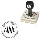 3 Anfangsbuchstabe Monogramm #1 Bibliotheksname Gummistempel (Stempel)