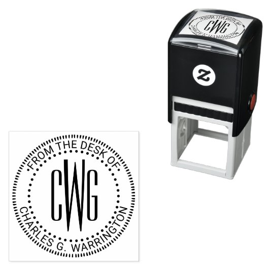 3 Anfangsbuchstabe Monogramm #4 vom Schreibtisch d Permastempel (Beispiel)