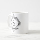 3 Anfangsbuchstaben Klassische geometrische Linien Kaffeetasse (Vorderseite Links)