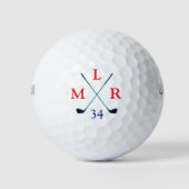 3 Anfangsbuchstaben Klassisches Monogramm Golfball (Vorderseite)