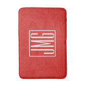 3 Anfangsbuchstaben Monogramm | Rot & Weiß (oder D Badematte (Vorderseite Vertikal)