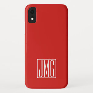 3 Anfangsbuchstaben Monogramm Rot & Weiß (oder D Case-Mate iPhone Hülle