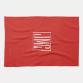 3 Anfangsbuchstaben Monogramm | Rot & Weiß (oder D Geschirrtuch (Horizontal)