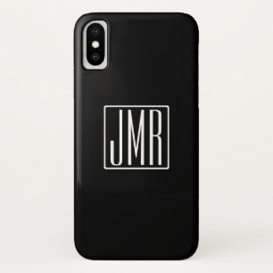3 Anfangsbuchstaben Monogramm Schwarz & Weiß (od Case-Mate iPhone Hülle